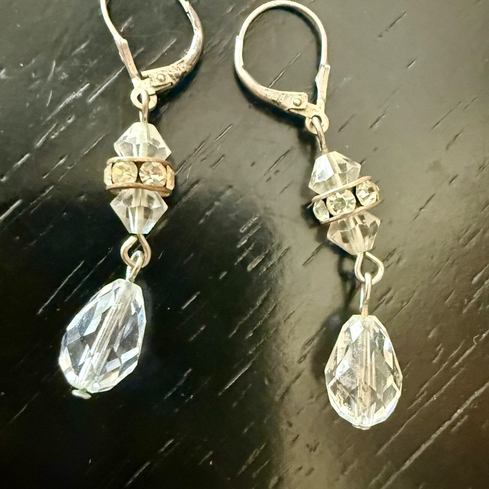 Elegant Silver and Crystal Drop Earrings